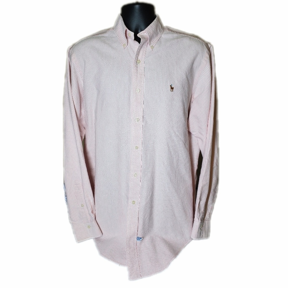 Ralph Lauren Pink And White Striped Button Down